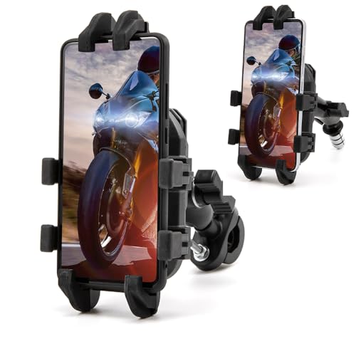 evomosa Anti-Vibrations Motorräder Handyhalterung, Roller Telefon Halterungen mit 360°-Drehung, Universal Fit Vorbaurohre 12mm-25.4mm für 5.4''-7.2'' Smartphones