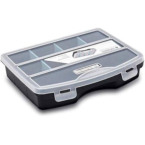 Navaris Stackable Plastic Storage Box with Dividers Cover