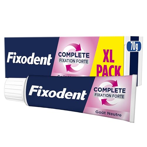 Fixodent Crème Adhésive Complete, Pour Prothèses Totales et Partielles, Goût Neutre, Tenue Et Confort Tout Au Long De La Journée, 70 Grammes