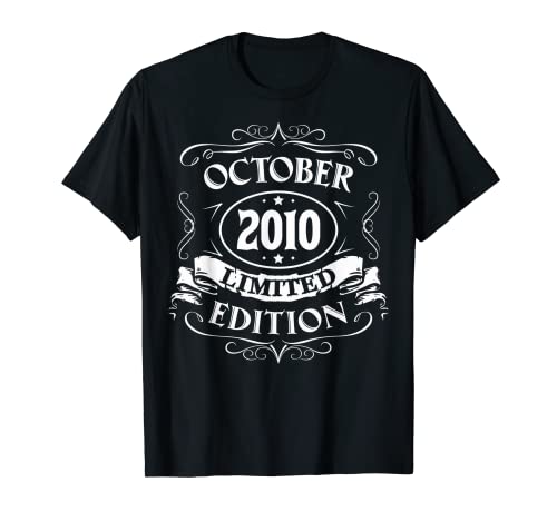 Octubre 2010 Edición Limitada Regalo Nacido En Octubre 2010 Camiseta