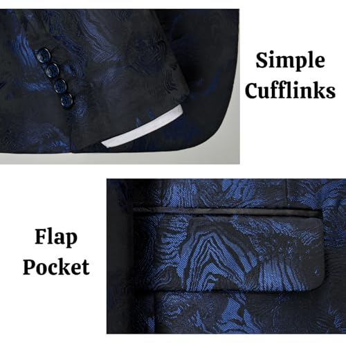 UNINUKOO Men's 3 Piece Suit Formal Dinner Classic Wedding Prom Regular Fit Peak Lapel Tuxedo for Men4