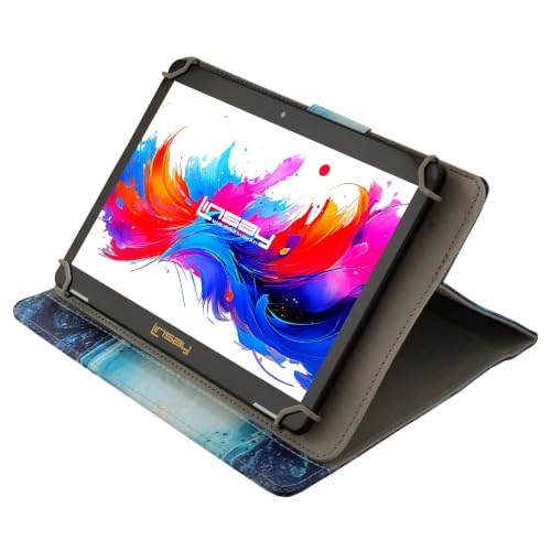 Image of LINSAY 10.1 inch Octa Core Android 15 Tablet with Ocean Marble Case