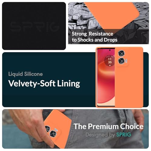 Image of SPRIG Compatible with Moto G96 Premium SilkTone Back Cover Drop Tested Shock Proof Mobile Case for Men, Women, Boys and Girls with Camera Protection (Light Orange)