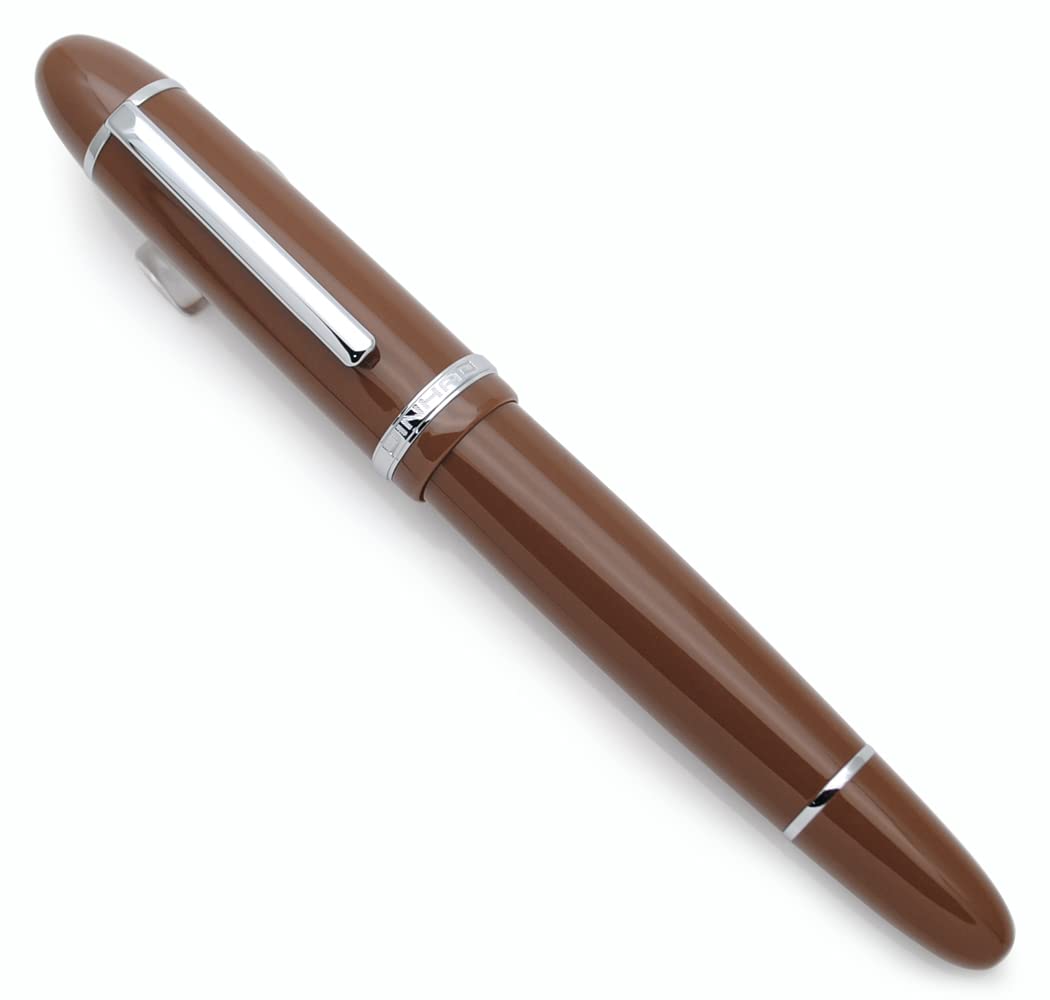 JINHAO X159 Resin Fountain Pen with Ink Converter (Extra Fine Nib, Silvery Clip-Coffee)