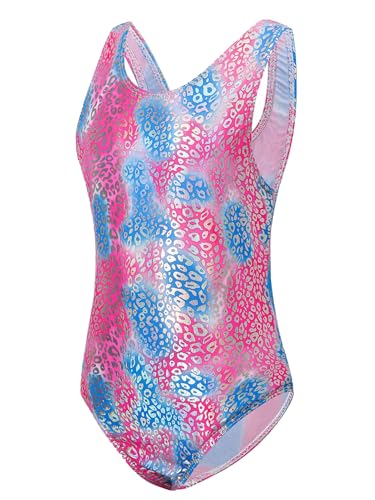 Kids Girls Competitive Swimwear One Piece Sleeveless Racerback Swim Leotard Bathing Suit - Main Image