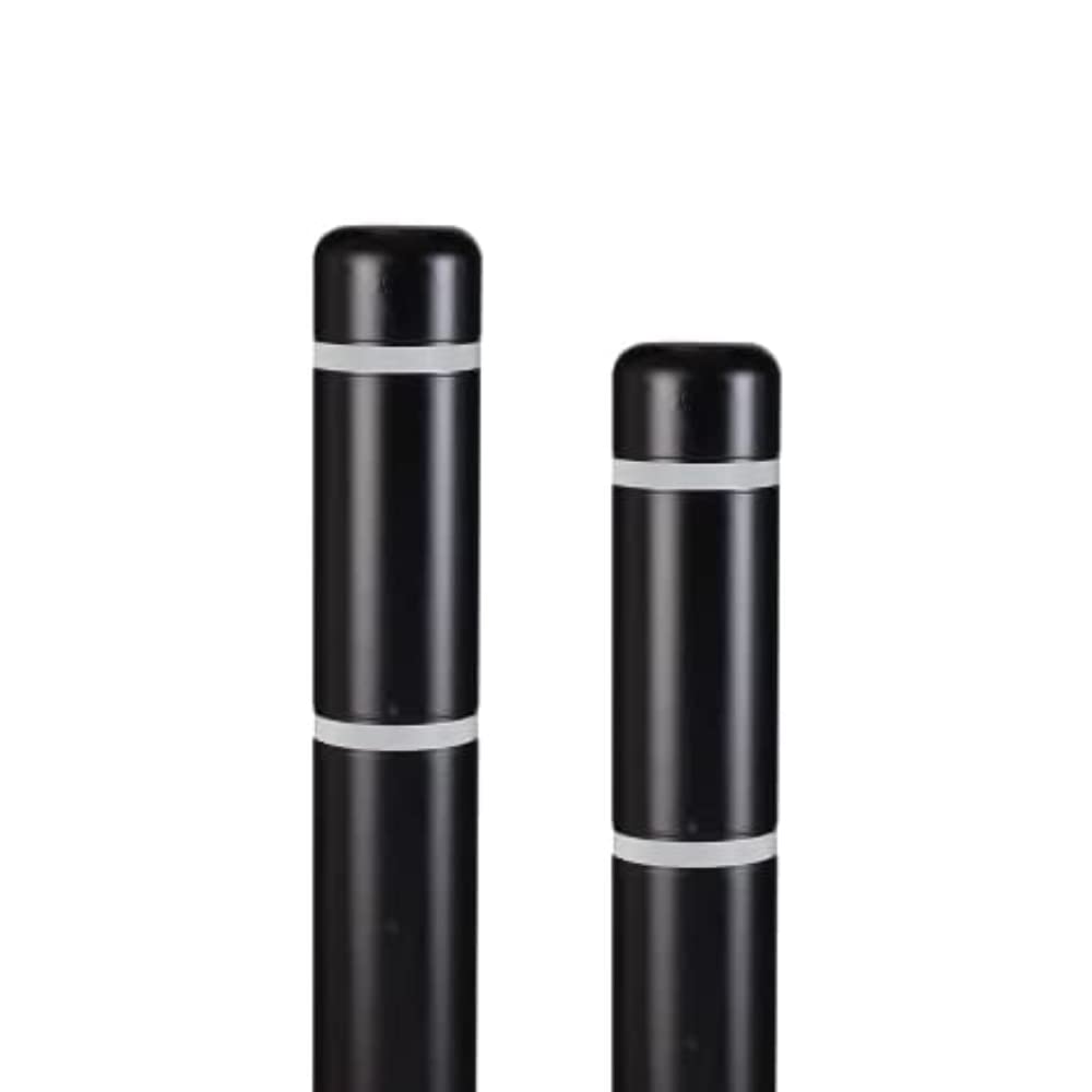BollardGard 4" x 52" 2-Pack Bollard Cover - Innoplast (Black White Tape)