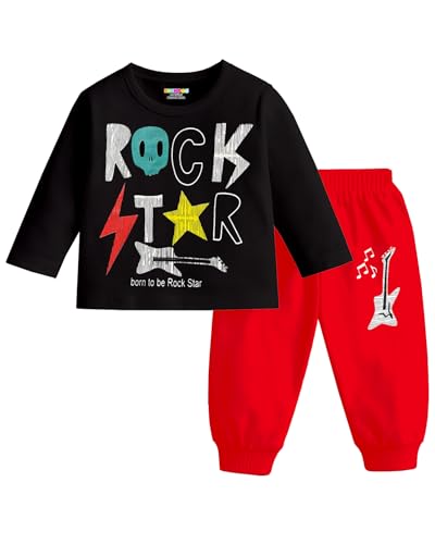 Image of KUCHIPOO Kids Regular Fit Cotton T-Shirts and Pyjamas Set
