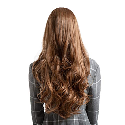 Homyl Peruca Cheia Peruca De Cabelo Sintético Reta Longa Encaracolado Para Mulheres Cosplay Partido