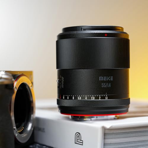 Image of Meike 55mm F1.4 Standard Aperture APS-C Frame Auto Focus Fixed Prime Portrait Lenses for Sony E Mount Mirrorless Cameras ZV-E10 A6600 A6400 A5000 A5100 A6000 A6100 A6300 A6500 A6700