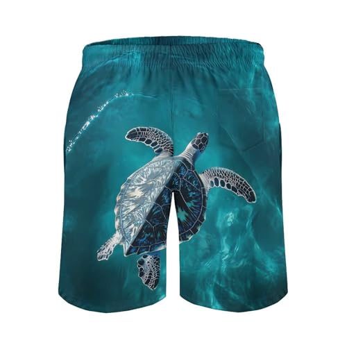 Cute Turtle Mens Swim Trunks Quick Dry Board Shorts Beach Swimwear Bathing Suits3