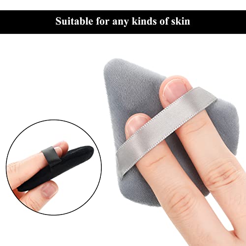 12 Pieces Triangle Powder Puff Face Makeup Cosmetic Puff For Loose Powder Soft Body Washable Reusable Foundation Sponge Mineral Powder Wet Dry Makeup Tool (Black, Gray, Small) #TOP3