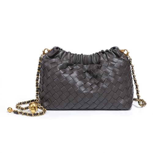FEOFFS Bolsa de couro de tecido, bolsa de jantar para mulheres, bolsa Hobo, bolsa tiracolo de ombro, clutch para noite e casamento, A - aço cinza, Small-Medium