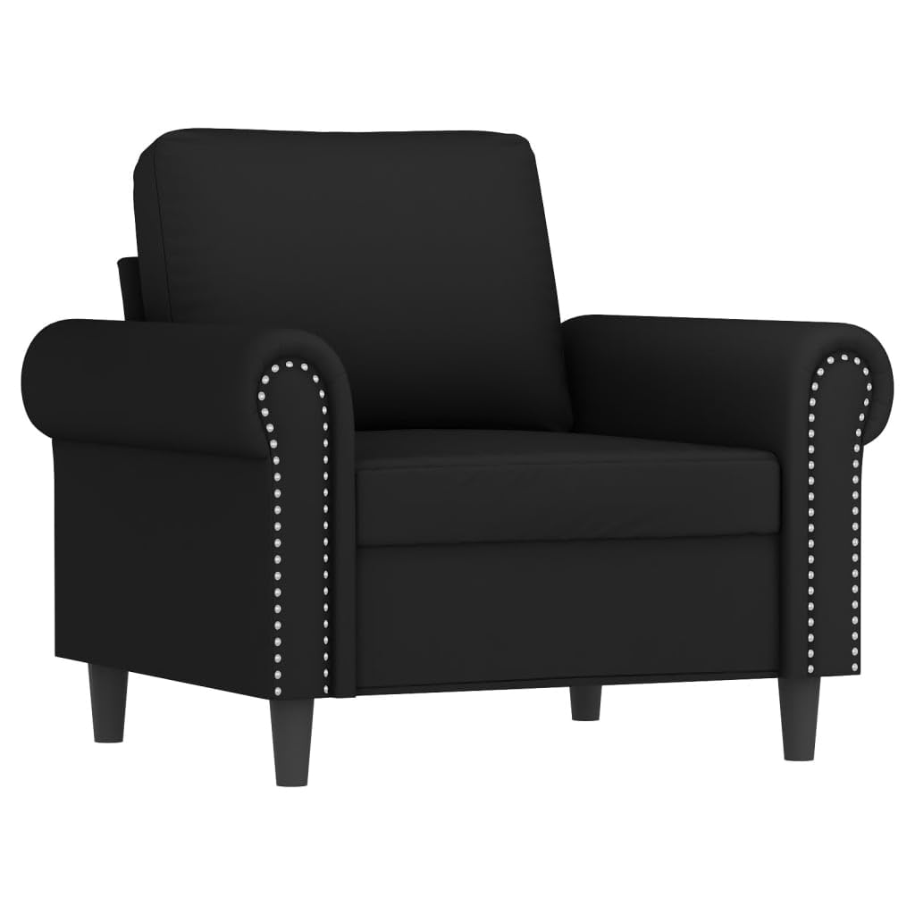 Conjunto de 3 piezas de terciopelo negro pequeño sofá con 1 + 2 + 3 plazas sofá para salón, oficina, balcón, 92/152/212 cm de ancho, diseño moderno estable para espacios pequeños