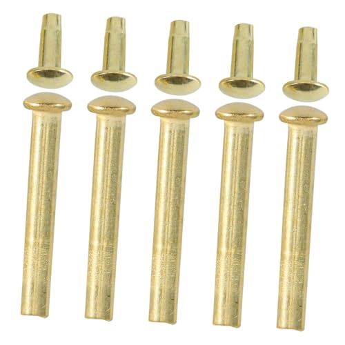 Alipis 5set Fan Nail Fan Pendant Bamboo Shaft Rivets Nuts Repair Kit for Hand Folding Gold Plated Metal Fasteners