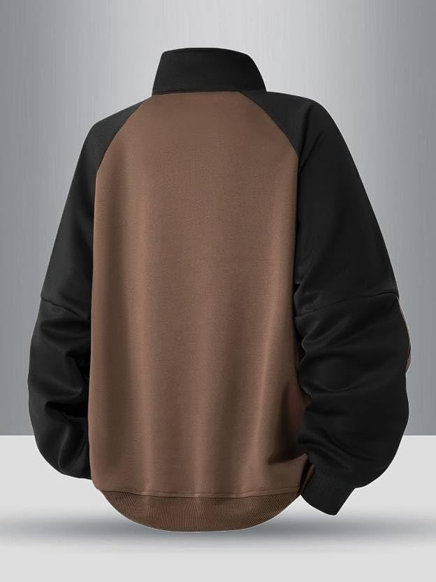 Image of Half Ziper Self Design Sweatshirt for Men(DC-HZS-P)