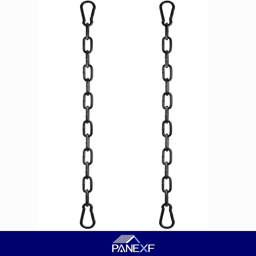 Panexf Strong extension chain for hanging chairs 2 pieces hanging chair chain diameter 5mm 100cm, black - Image 3