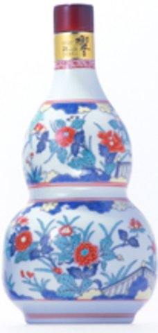 美品　サントリースペシャルボトルコレクション　有田焼　染錦牡丹唐草 寿 文瓠形瓶 美品 サントリースペシャルボトルコレクション 有田焼 染錦牡丹唐草 寿