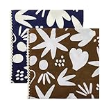 Pemilosci Paquete de 2 Pañuelos Bandana Grandes de Algodón para la Cabeza, Bufanda para Cabello y Cuello para Mujeres 71 x 71 cm (CSS025 - Playa)