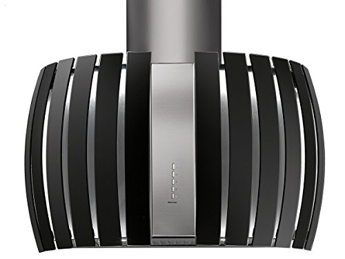 Altezza: 600 mm Falmec Prestige 800 m³/h Cappa aspirante a isola Nero, Acciaio inossidabile