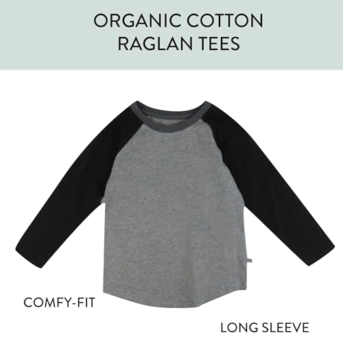HonestBaby 3-Pack Long Sleeve Baseball Raglan T-Shirt 100% Organic Cotton for Toddler, Infant Baby Boys2