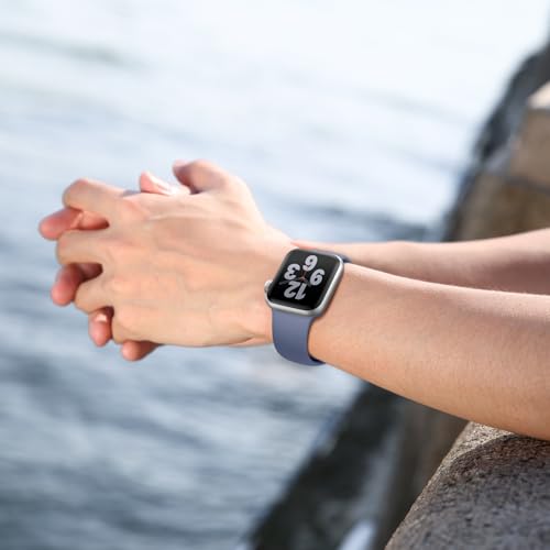 Silicone Band Compatible with Apple Watch Bands for Women 40mm 44mm 45mm 46mm 38mm 41mm 42mm 49mm Ultra Men, Sport Strap for iWatch Bands Series 10 9 8 7 6 5 4 3 SE