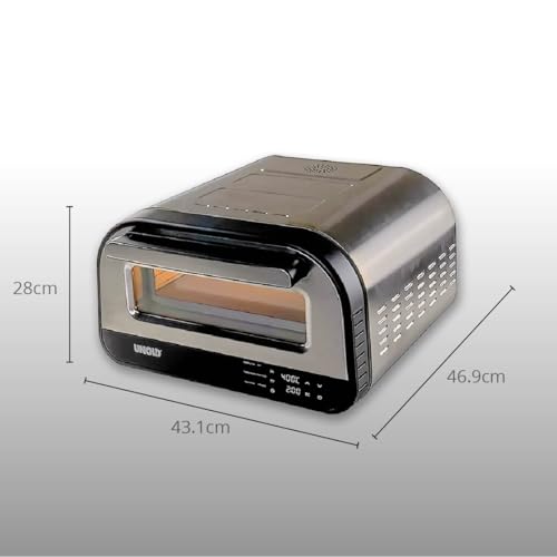Unold Luigi 450°C Pizza Oven 68816 - Indoor Electric Neapolitan Pizza Maker - Up to 12" (32cm Stone) - Improved Max Temp - 1700W - Adjustable Timer - Touch Control LCD - 240V