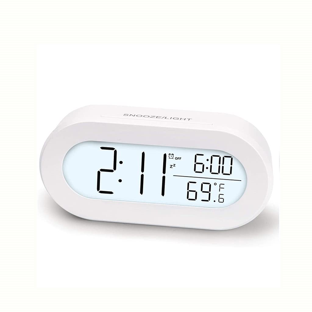 Hrwly Wit Digital Alarm Clock For Desk Or Bedroom Small Clocks For Kids Soft Backlight Snooze And Temperature Battery Operator(Wit)