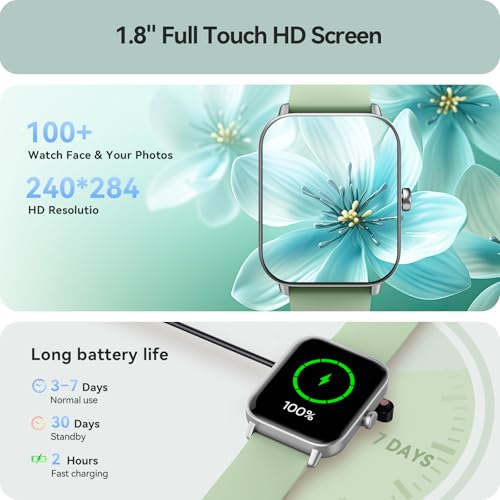 Image of Gydom Smart Watch for Men Women, Alexa Built-in, 1.8 inch Smartwatch with Heart Rate /SpO2 /Sleep Monitor, IP68 Waterproof Fitness Tracker, Bluetooth Call (Answer /Make) for Android iPhone, 101+ Sport Mode