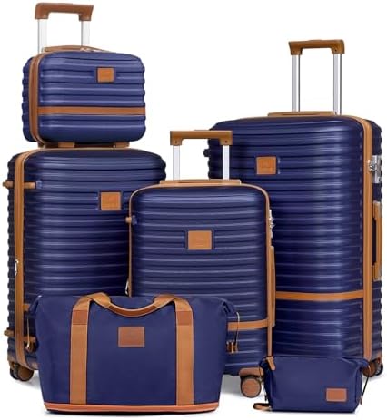 Joyway Luggage Set 3 Piece Suitcase Sets, Expandable Carry on Luggage with Spinner Wheel, Hard Shell Luggage Set with TSA Lock, Black brown, 4 piece set (13/20inch), Hardside Expandable Travel Laggage 59