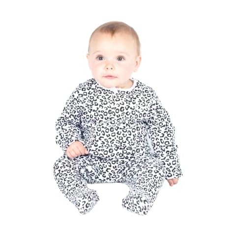 Sienna Gray Baby Girls Leopard Zip Sleepsuit Cover