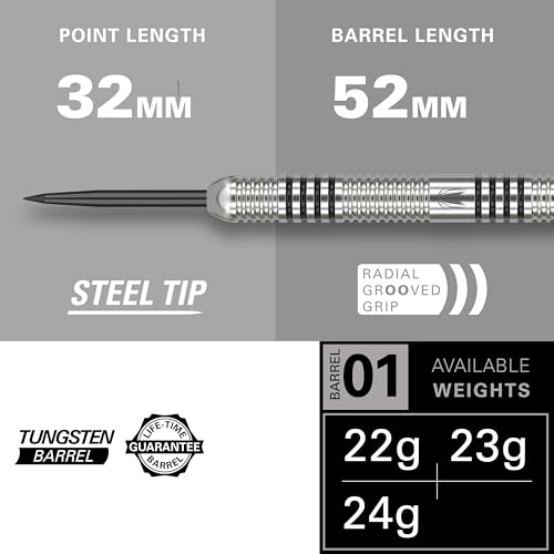 Target Darts Phil Taylor 24G 80% Tungsten Steel Tip Darts Set - 9 Pro Grip Shafts - 9 Pro Ultra Flights - Dart Wallet Bundle - Image 3