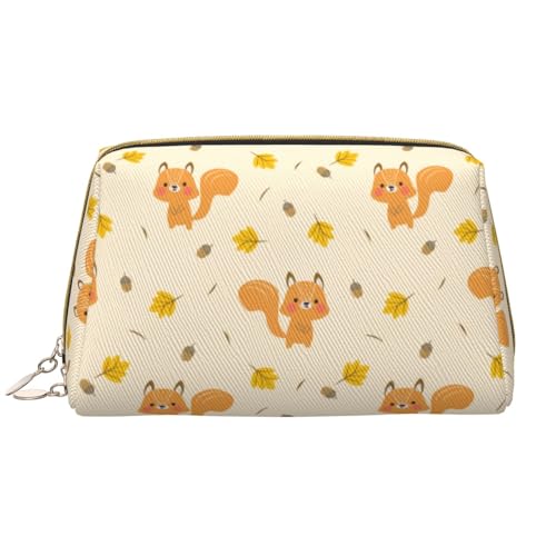 VOSERY Bolsa de maquillaje, neceser de viaje para mujer, organizador de gran capacidad, bonita bolsa de maquillaje de dibujos animados de ardilla, bonita bolsa de maquillaje, bonita bolsa de