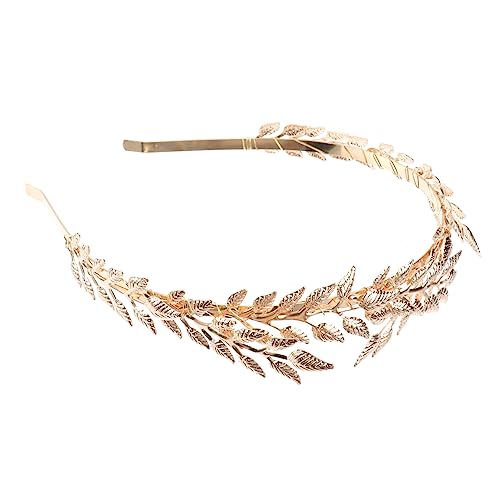 PACKOVE Tiara per Chioma e Corona da Sposa Dorata Foglie, Fascia Leggera ed Elegante per Matrimoni, Feste e Celebrazioni, Accessorio Gioiello per Donna e Ragazza