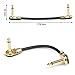 TIMESETL 3 Pack 6 Inch Guitar Patch Cable Ultra Quiet Instrument Effect Pedal Patch Cords 1/4-inch Right Angle Low Profile Pancake Design