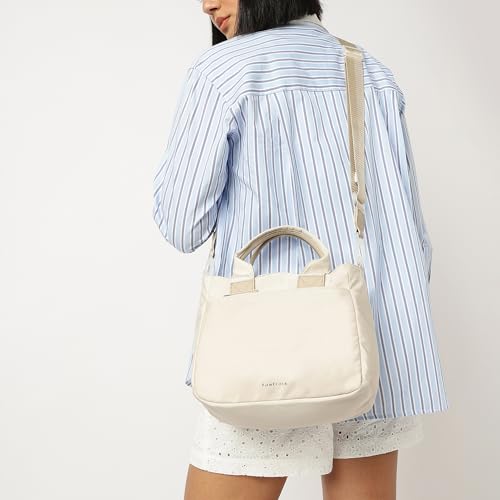 Image of Fastrack Cloud Nylon Satchel Bag | Spacious Main Compartment with Organiser Pockets, External Quick-Access Zipper Pocket, Dual Carry Handles & Detachable Adjustable Webbing Strap with Zipper Closure
