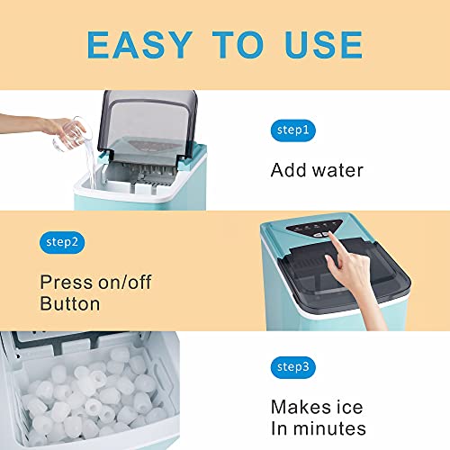 TANGFUTI Countertop Ice Maker Machine, Portable Compact Automatic Ice