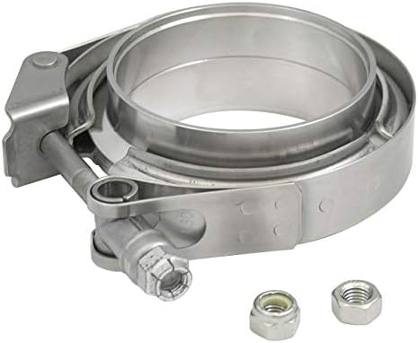 Motorsports Kit de abrazadera de banda en V de liberación rápida con junta tórica de aluminio macho hembra bridas - 5 pulgadas
