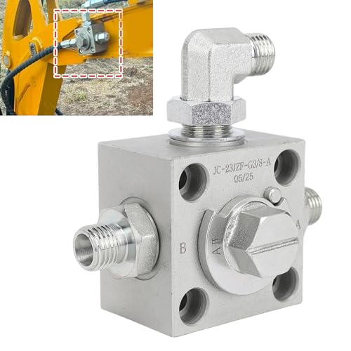 Asixxsix Vanne de Dérivation 3 Voies, Vannes D'étranglement en Acier allié pour Petite Excavatrice, Pièces de Rechange pour Mini-pelle, Vannes de Dérivation Hydrauliques pour