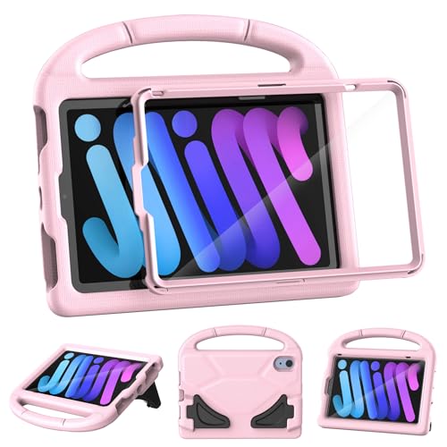 TOEVEK Kids Case for iPad mini 7 (A17 Pro) 2024/ Mini 6 2021, iPad mini 7th/6th Generation Case with Screen Protector - Shockproof with Handle Stand...