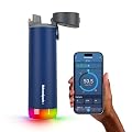 Hidrate Spark PRO Smart Water Bottle – Insulated Stainless Steel – Tracks Water Intake with Bluetooth, LED Glow Reminder When You Need to Drink – Chug Lid, 21 oz, Deep Blue