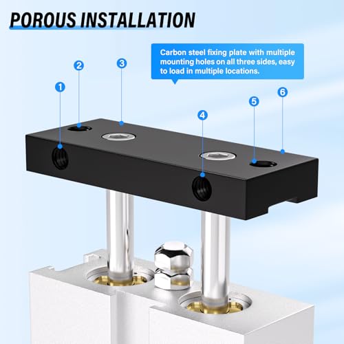 TAILONZ PNEUMATIC 10mm Bore 50mm Stroke Double-Rod Double-Acting Aluminum Pneumatic Air Cylinder TN10-50