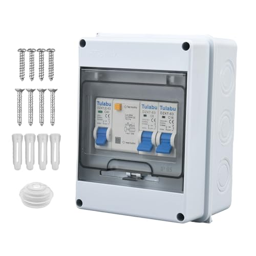 Tulabu 2 Way Consumer Unit Circuit Breaker IP65 Weatherproof for Garages