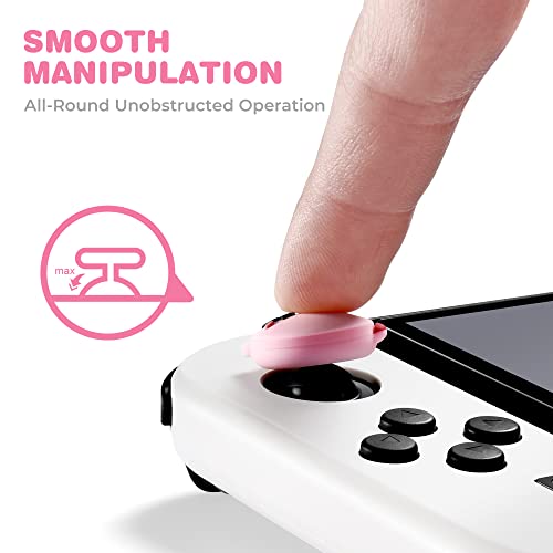Switch Thumb Grips Joystick Caps Compatible With Nintendo Switch/Oled/Lite Kirby Controller, Palpow Cute Silicone Analog Stick Cover, 4Pcs - Pink Puffball #TOP3