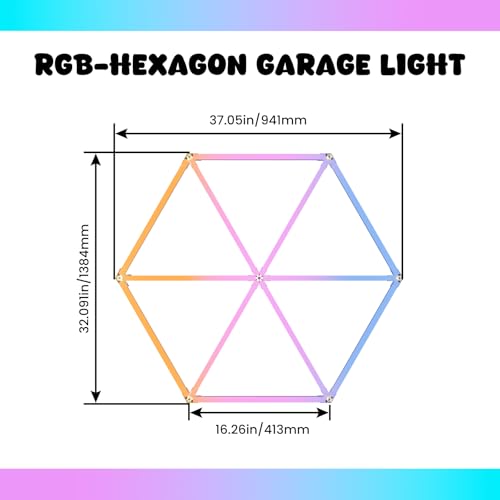 RGB Hexagon Lights - Music Sync & Remote Control & 358+ Color Changing Honeycomb Lights for Garage, Gaming Room, Gym, Bar, Ceiling, Basement, Party Decoration - image 8