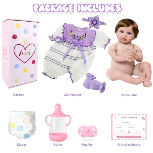 Muñeca Reborn Bebé Realista 22 Pulgadas con Set de Alimentación miniatura 5