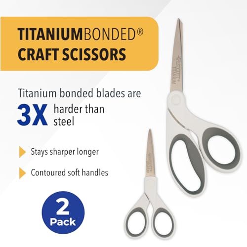 image for Westcott 5-Inch Micro-Tip & 8-Inch Bent Craft Fabric Scissors - Titani