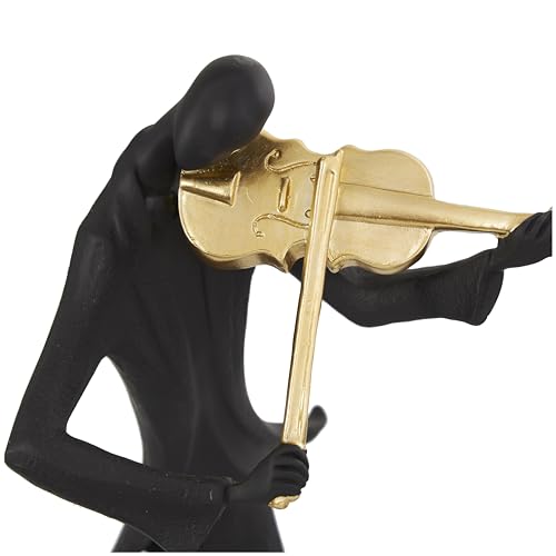 Estatuas decorativas músico polystone negras 3 piezas 15 pulg miniatura 4