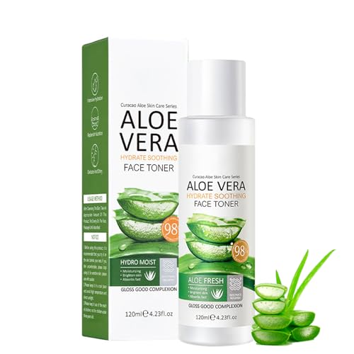 Tónico Facial Calmante Con Aloe Vera, Loción facial Hidratante Tonificante, Solución facial con Aloe Vera, Hidratante, Calmante Y Reparador, Tónico y Limpiador Facial, After-Sun