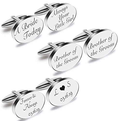 Gemelos para hombre de acero inoxidable personalizados miniatura 3