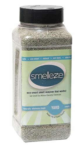 SMELLEZE Natural Yard Odor Remover Deodorizer: 2 lb. Granules Eliminate Outdoor Pet Urine & Stool Smell. Long Lasting. People, Pet, Plant & Planet Safe.